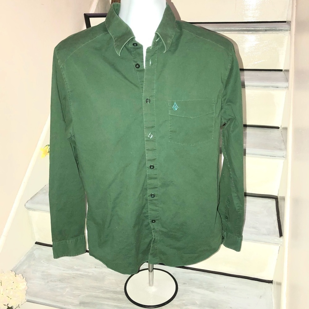 Volcom Tailored Shirt Green Large